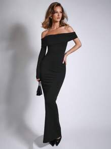 COSMINA Women's Elegant Off Shoulder Dress, Suitable For Party And Banquet, Spring/Summer