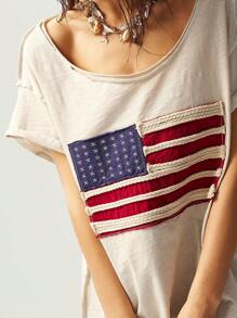 Bohemela Boho Women Casual Loose Knit Short Sleeve Solid Color Sweater - Apricot - View 1