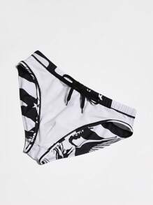 Manfinity Swimmode Sunga Masculina Minimalista de Moda Casual Triangular