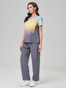 TaskEZ Simple & Fashionable Casual Daily Scrub Uniform Set