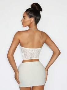 Zolique Spring Sexy Travel Lace Twisted Underwire Fishbone Corset Women's Tops - White - View 2