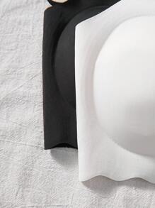 2Pcs Teen Girl Simple Comfortable Padded Adjustable Straps Seamless Backless Bra Set