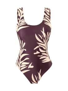 SHEIN Swim Springbreak 女士沙滩装夏季套装，双面休闲圆领无袖复古假日泳衣多种穿着