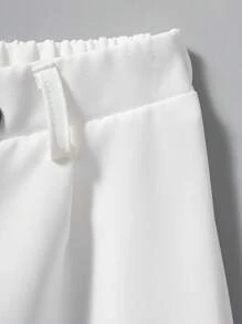 Tween Girls Casual Commuter Outfit 2 Pieces Set: Top And Pants - White - View 3