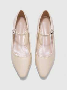 CUCCOO BIZCHIC Women's Adjustable Mary Jane Flat Shoes - Apricot - View 4