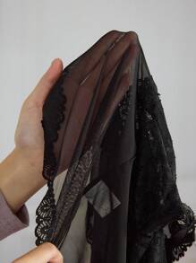 FairyFlirt Pantalón de pijama transparente de encaje delicado en estilo de princesa encantadora para mujer