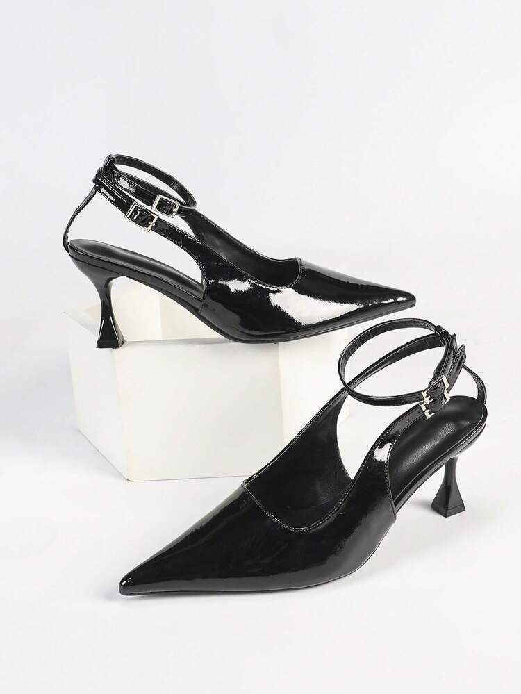 CUCCOO BIZCHIC Talons hauts noirs sexy et pour femmes, escarpins ajourés pour rendez-vous, tenue de soirée glamour, style classique