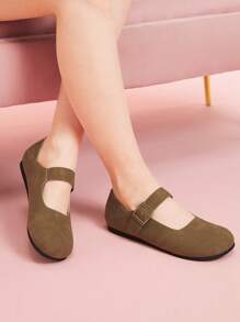 CUCCOO DOLLMOD Round Toe Soft Bottom Vintage Matte Mary Jane Casual Comfortable Flat Single Strap Shallow Women Shoes Spring Shoes Spring Break Easter - Mocha Brown - View 3