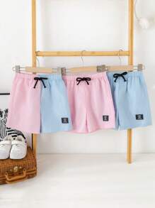 Juego de 3 piezas de pantalones cortos informales para niños pequeños, compre dos y llévese gratis, obtenga 3 piezas adecuadas para primavera y verano, aptas para vacaciones al aire libre, escuela, deportes y uso en casa - Multicolor - Ver 7