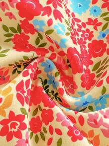 SHEIN Swim Women 2pcs Spring Break New Bikini Set, Ditsy Floral Adjustable String Triangle Bottoms & Push Up Top Cute Bathing Suit For Summer Beach Vacation - Multicolor - View 3