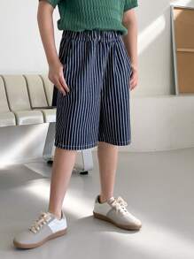 DAZY Tween Boy Fall Denim Shorts For Boys, Back To School Clothes - Medium Wash - View 4