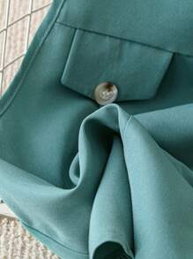 xheGlowEve Conjunto de top sin mangas de cuello en V con cintura ceñida y falda larga de línea A de unicolor, elegante y de moda para uso casual y viajesxhe - Verde - Ver 4