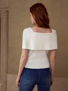 MOTF PREMIUM FAUX PEARL AND BOW DETAIL KNIT TOP