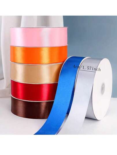 1 卷 4cm*25 码/4cm*100 码彩色丝带、节日礼物、婚礼装饰、DIY 工艺品、蝴蝶结、头饰、花束领带丝带、烘焙蛋糕包装袋、生日礼物、情人节