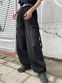 FRIFUL Women's Black Straight Leg Jeans With Large Pockets, Casual Spring - Grey - View 5