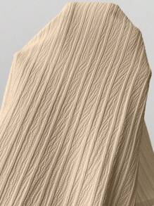 RosyDaze Women's Colorblock Ruffle Trim Textured Fabric Short Puff Sleeve Shirt - Khaki - View 5