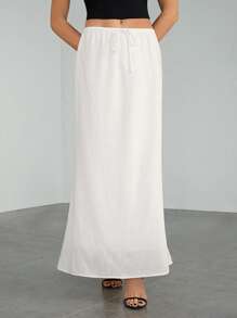 SHEIN Tall Women's Skirts, Floor-Length Maxi Skirts, Waist Ties, Vacation Skirts, Low-Waist Skirts