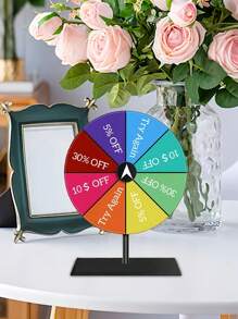 [Reusable Board] 1pc Equally Distributed 8-Wedge Color PP Erasable Lottery Board, Spinning Wheel For Christmas Party, Friends Gathering Party Tabletop Small Games, Raffle Spin Wheel, Bar Entertainment Activities Props, Carnival Games Tabletop Spinning Roulette, Editable Interactive Casino Prize Spinning Wheel