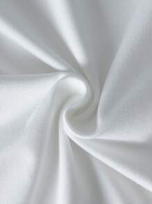 SHEIN EZwear 女士圆领短款短袖T恤，简约时尚，适合夏季 - 白色 - 查看 4