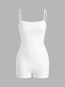 SHEIN EZwear White Knit Women's Camisole With Slip Dress And Cover Up Set - White - View 4