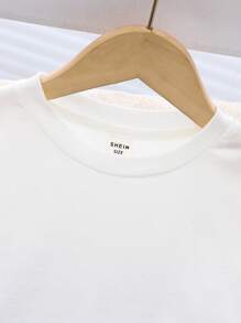 年轻男孩男孩休闲街头日韩可爱宽松卡通涂鸦图案短袖大码T恤短裤两件套适合日常出行运动居家度假适合春夏季节 - 彩色 - 查看 4