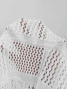 Elenzga Fashionable Sleeveless Hollow Out Crew Neck Knit Dress For Women