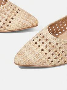 Styleloop Women Almond-Color Woven Casual Flats, Suitable For Dresses, Summer - Apricot - View 6
