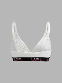 2 chiếc áo ngực thể thao thường ngày có đệm ngực và viền chữ, đồ lót cho bé gái tuổi teen - Nhiều màu - Xem 4