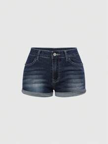 ROMWE Avant 女士 Y2K 星光千禧宝贝低腰牛仔短裤