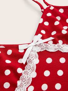 SHEIN MOD Women's Fitted Knit Striped Pattern Camisole,Valentine Outfits,Valentine Outfits - Red - View 3