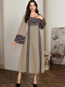 Al Najma Vestido largo y modesto estilo turco y abaya tradicional árabe para mujer, Vestido largo y elegante tipo A-line y jalabiya, para fiesta de noche/invitada de boda/aniversario