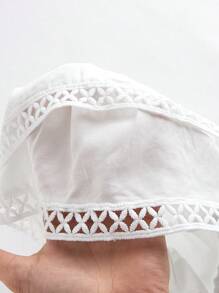 SHEIN Fern Glow  Young Girl Cute Ruffled Elastic Waist White Mini Skirt, Versatile For Summer - White - View 6