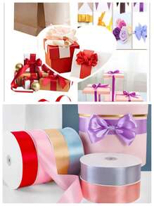 1 卷 4cm*25 码/4cm*100 码彩色丝带、节日礼物、婚礼装饰、DIY 工艺品、蝴蝶结、头饰、花束领带丝带、烘焙蛋糕包装袋、生日礼物、情人节
