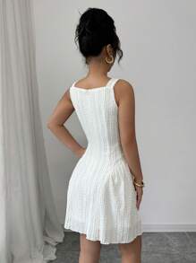 Rafferiza Vestido midi elegante para mujer con volantes en la cintura y correa ajustable