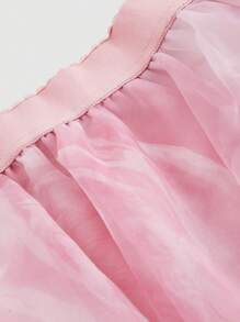 SHEIN MOD Romantisk drömsk lager-på-lager organza volangkjol asymmetrisk, perfekt för dejt, fest, semester, eftermiddagste, födelsedag, alla hjärtans dag, sommar för kvinnor, strand för kvinnor, ravefestival, semesterkvinna, festival för kvinnor, påskkvinnor, dejtkvällskjol för kvinnor - Rosa - Visa 5