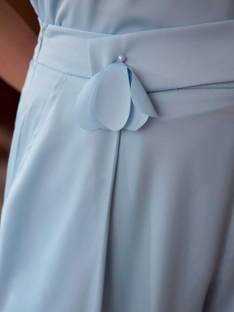 APPLIQUES WIDE LEG PANTS