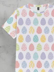 Manfinity Homme Easter Egg Allover Print Standard Size Men's Casual T-Shirt