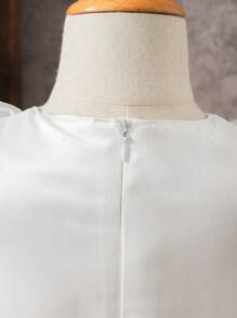 SHEIN Young Girl Elegant Party Ruffle Trim Rhinestone Decorated Jumpsuit - Multicolor - View 7