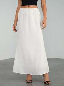 SHEIN Tall Women's Skirts, Floor-Length Maxi Skirts, Waist Ties, Vacation Skirts, Low-Waist Skirts