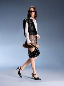 CUCCOO GRLICON Women's Y2K Punk Style High Heel Pumps, Suitable For Motorcycle, Cool Girl, Halloween, Christmas, Party Outfits - Black - View 2