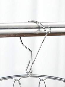 1 件 20 夹衣架，防风晾衣架衣架，加厚不锈钢晾衣架，用于晾晒袜子、胸罩、内衣、丝袜和手套 - 銀色 - 查看 12