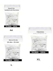20个70/90/110cm一次性透明防水防尘罩，特大号一次性保鲜膜电器防尘罩，适用于微波炉、烤箱、电饭煲等家用厨房配件，适用于学校、办公室、家庭、旅行、包包、收纳袋 - 白色 - 查看 2