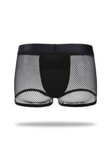 DrisQ Quần lót nam màu trơn rỗng gợi cảm - màu đen - Xem 2