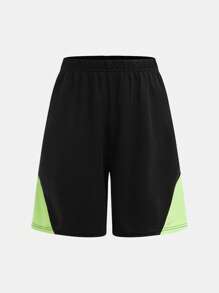 SHEIN Leap Crew Tween Boy Colorblock Graphic Print Short Sleeve Sports Set, Includes Shorts & Tops, Summer - Multicolor - View 7