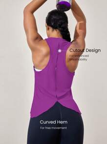 GLOWMODE Mesh Training Racerback  Tank Gym Wear Medium Impact Running Workout Quick Dry Moisture Wicking Cool Feeling - Purple - View 5