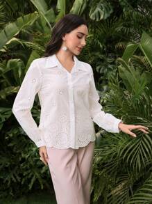 Modelyn Women's Casual Solid Color Blouse, Minimalist & Fashionable For Daily Wear