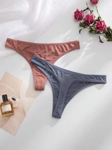 7pcs/Pack Women Seamless Low Waist Comfortable Versatile Thong Panties