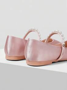 MOTF PREMIUM WOMEN ELEGANT FAUX PEARL BEADED SQUARE TOE FLATS SPRING SHOES SPRING BREAK EASTER - Baby Pink - View 6