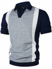 Manfinity Homme Herren Lässig Pendel Kurzarm Poloshirt in Farbblock, für Golf - Verschiedenfarbig - Übersicht 5