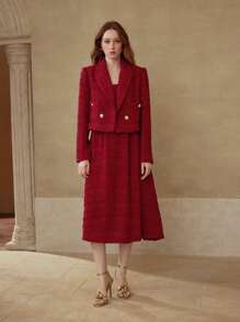 MOTF PREMIUM DOUBLE BUTTON TWEED BLAZER